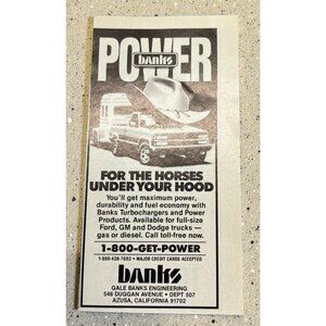 Gale Banks Engineering Vintage Print Ad 1990s Turbochargers Azusa CA